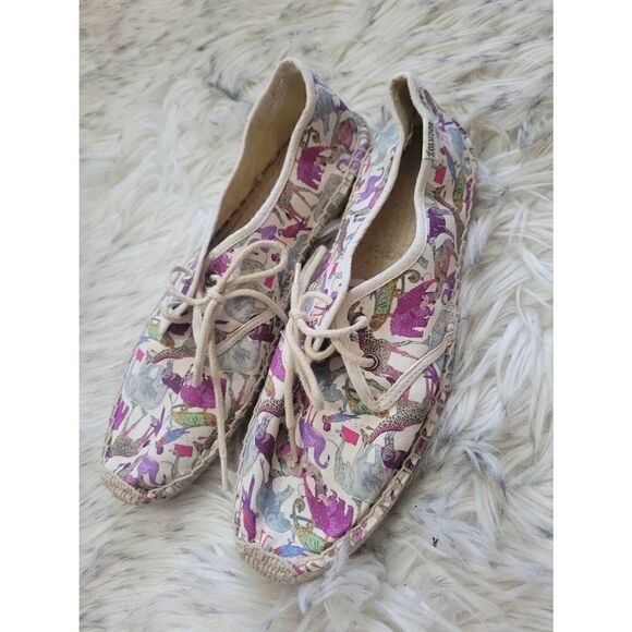 Soludos Zoo Animal Lace Up Espadrilles, Women's 8 - Picture 1 of 7